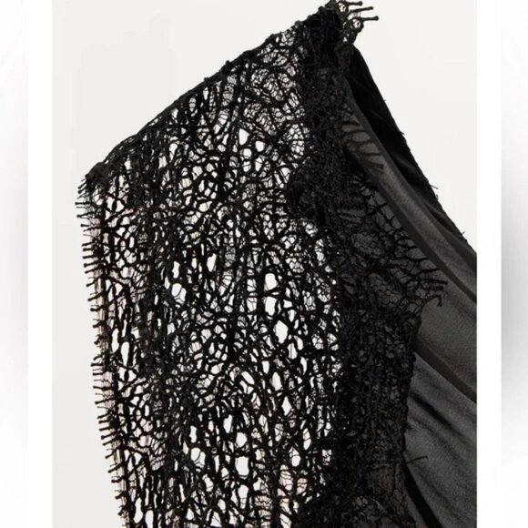 ZARA ASYMMETRIC SATIN EFFECT LACE TOP - Picture 4 of 4